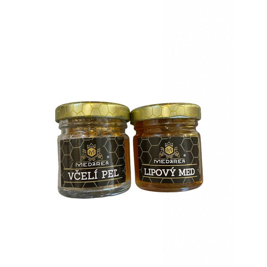 Mini lipový med 50g + mini peľ 25g